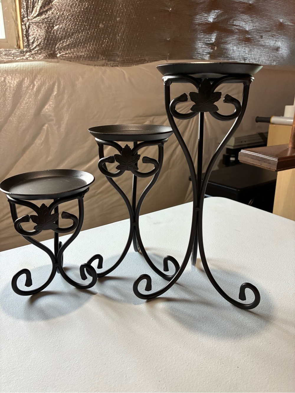 Longaberger Set of 3 Wrought Iron Candle Holders